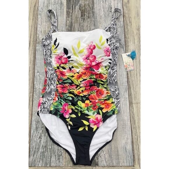 Johnny Was Fay Floral One Piece Swimsuit - Picture 3 of 6